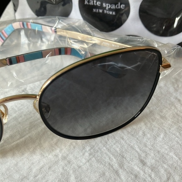 Kate Spade: Maryam Gold Tone Wire Frame sunglasses- Gray Gradient main image 8